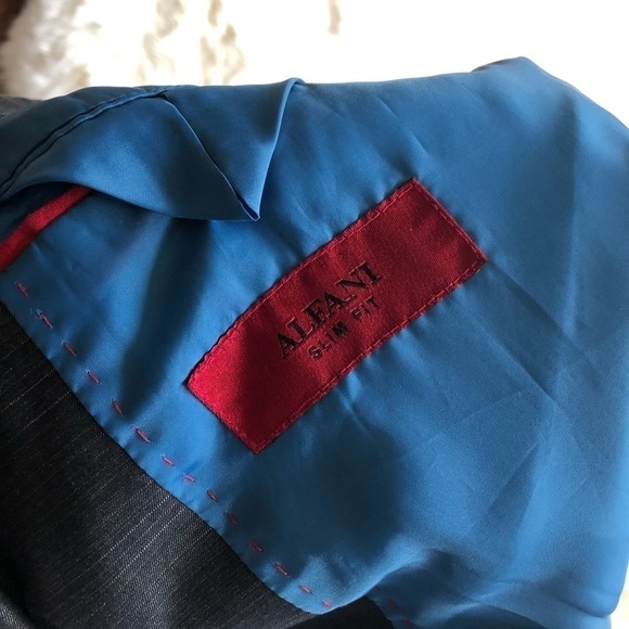 Alfani Slim Fit Grey Two Button Jacket Sport Coat - Picture 6 of 7
